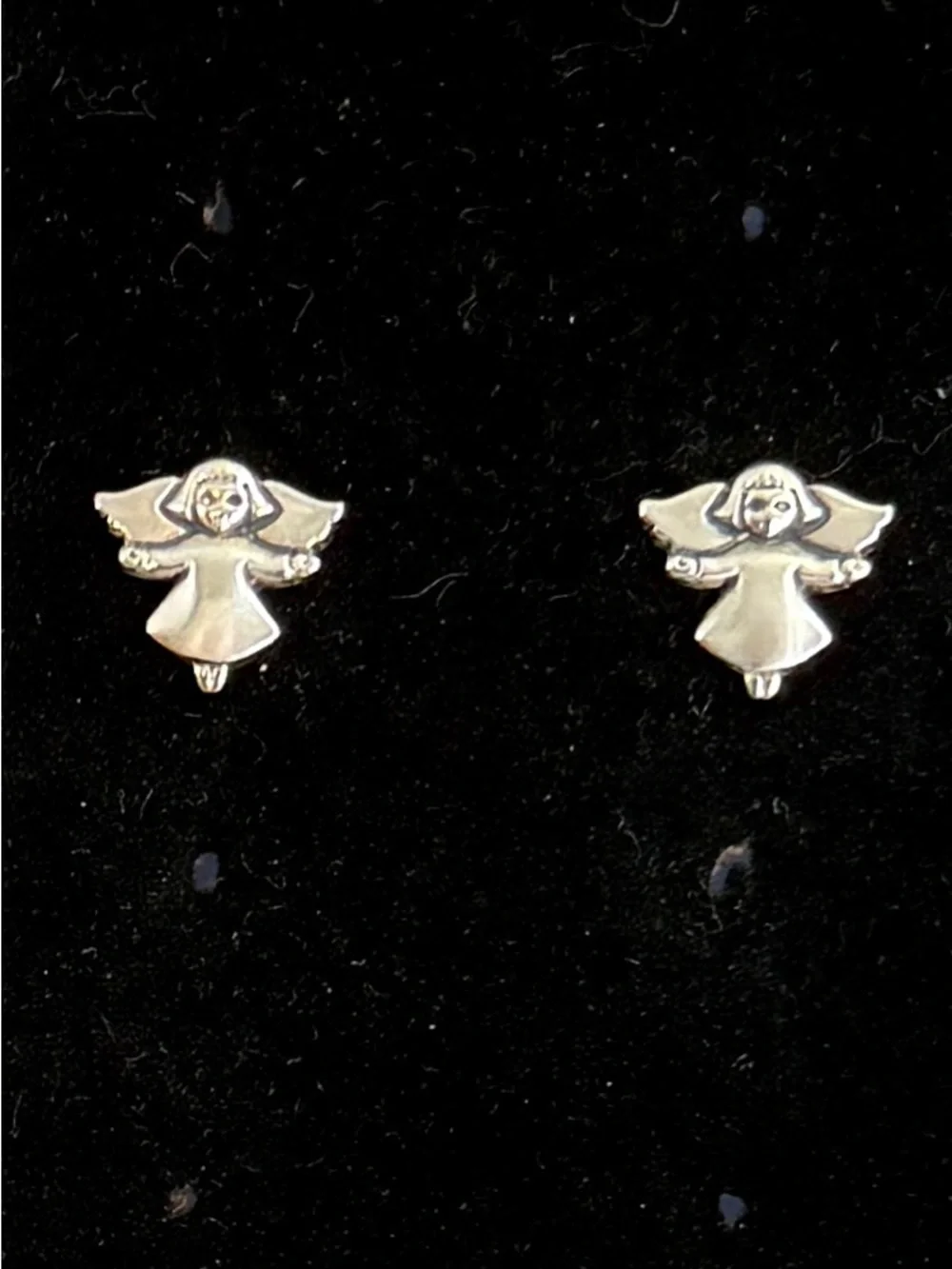 JAMES AVERY Sterling Silver Guardian Angel Flying Stud Earrings w/Box; RETIRED